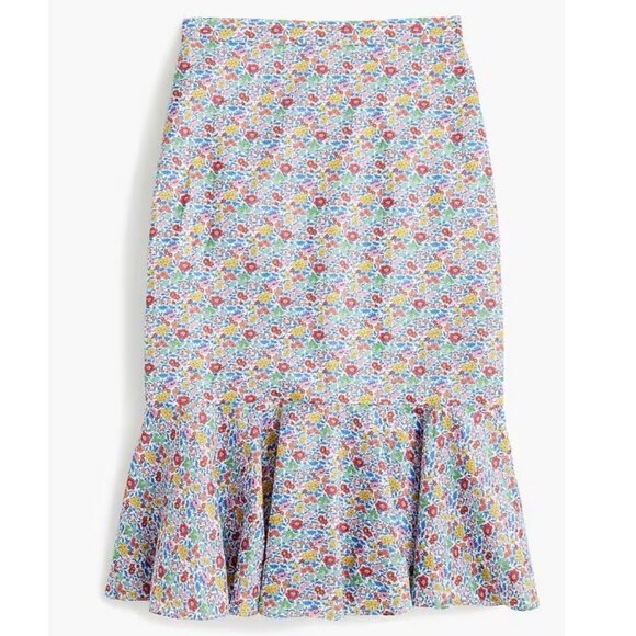 J. Crew Trumpet Skirt in Liberty Favourite Flowers Women's Size 16 TALL Cotton - Picture 1 of 12